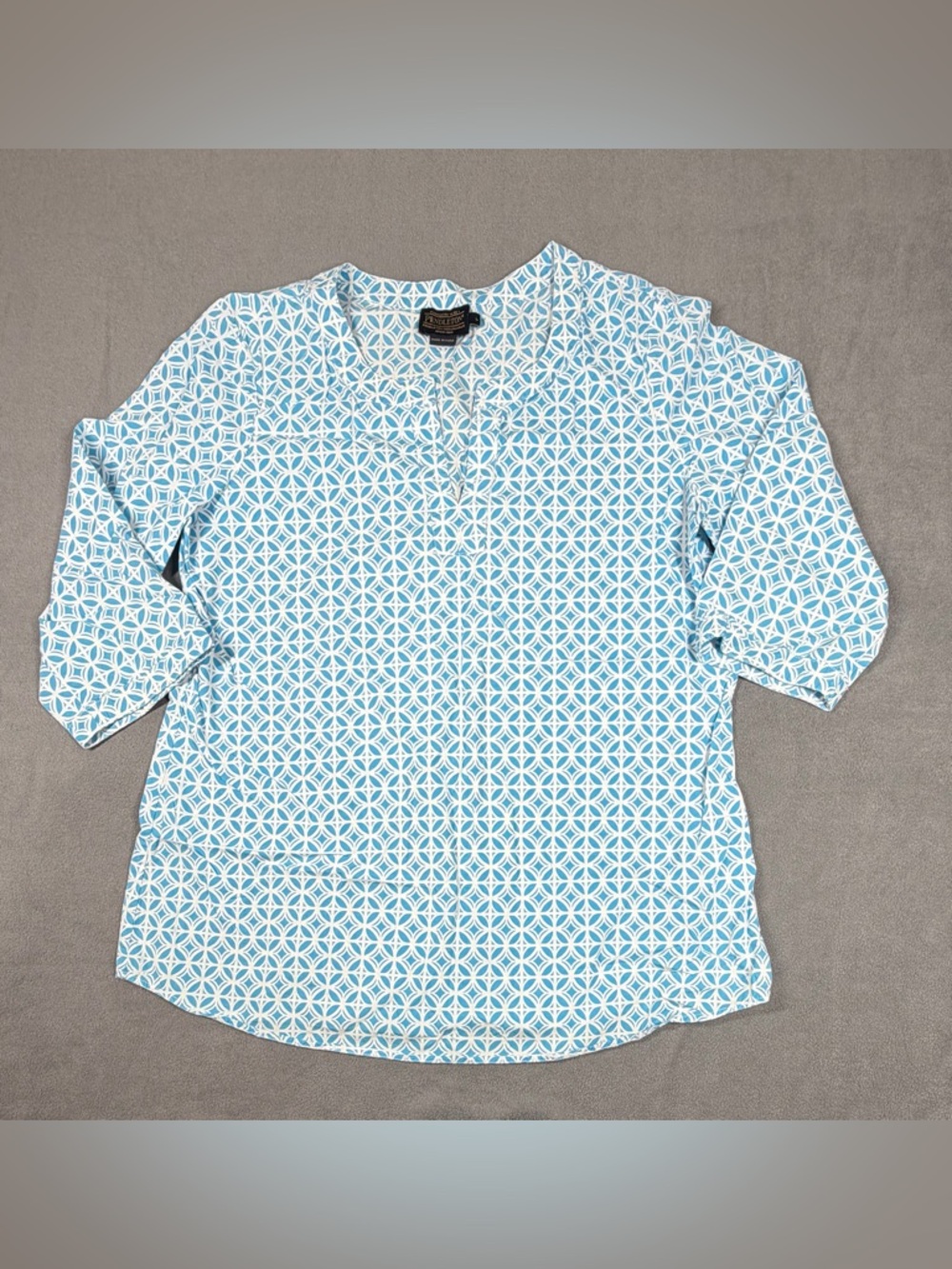 Pendleton Light Blue Geometric Tunic Top